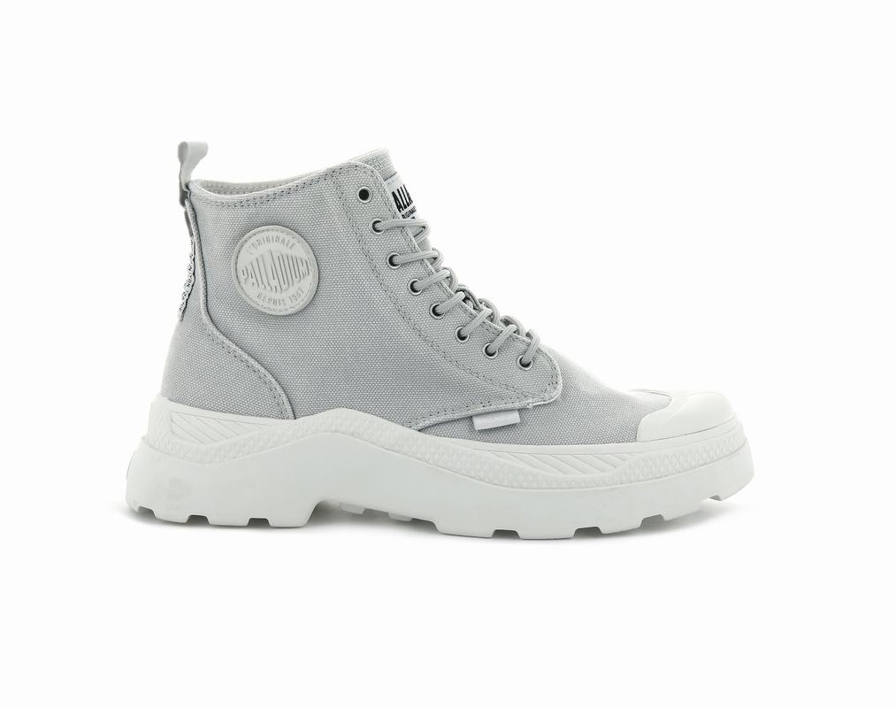 Palladium Pallakix Hi Canvas Mens High Top Sneakers Grey Australia [DWCUOS-734]